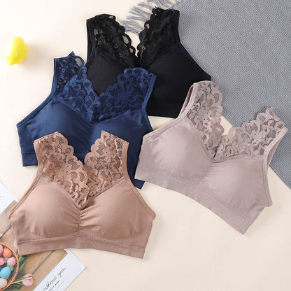 New Arrival Women Lace Bra Seamless Wireless Beauty Back Push Up Bra Cozy Chest Tube Top Sports Fitness Vest Bralette Bra Running Yoga Paded Bra Ladies Underwear Chest Wrap Undies Lingerie Female