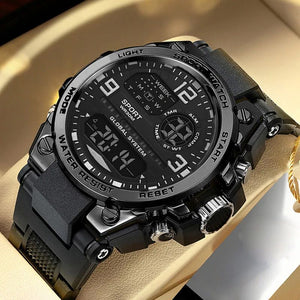 Men Watch Outdoor Sport Watches Multifunction Electronic Watches Anti Drop and Shock-absorbing Wristwatches, Chrono Waterproof Men Watches Led Digital Watch