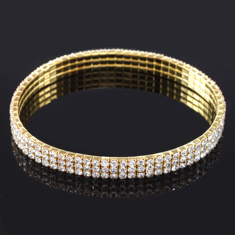 Anklet Anklet Three-drained rhinestone elastic anklet anklet fashion crystal rhinestone anklet anklet jewelry