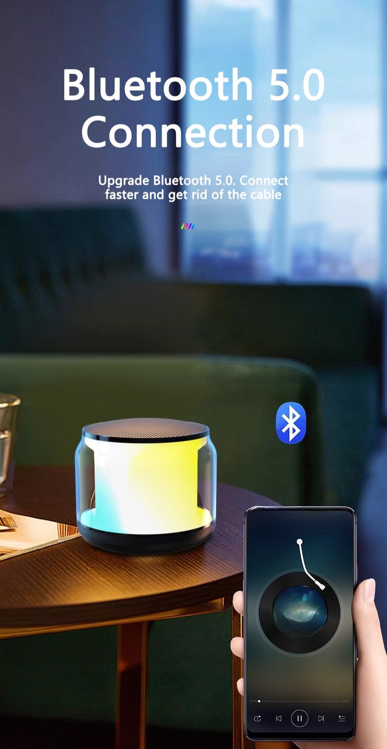 RichRipple Portable Bluetooth Speaker Colorful Lights 360°Surround Stereo Sound, Hands-Free Wireless superbass Speakers for live show party show