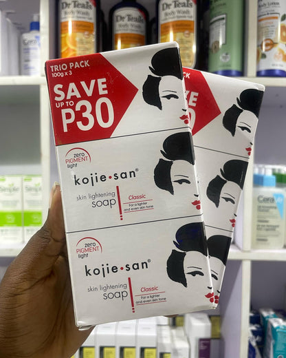 3 Packs Kojie San Original Kojic Acid Skin brightening & Lightening Soap for Men and Women orange flavour (65g Bars- Pack of 3) Philippines Imported Dermatologically Tested Paraben Free