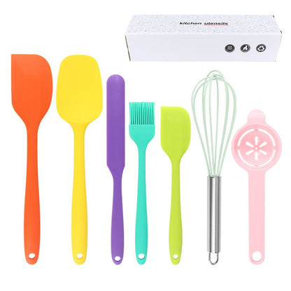 7 Pieces Silicone Spatula Set Food Grade Non Stick Heat Resistant Spatulas Turner for Cooking Baking Mixing Bakeware Tools Cooking Utensils
