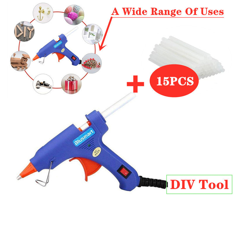 Upgraded Hot Glue Gun+15 Pcs Lengthened Melt Glue Sticks Safe and nontoxic Christmas Tool