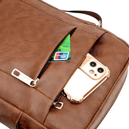 Men's Bag New Large Capacity Single Shoulder Bag Pu Business Men's Messenger Bag Men's Single Shoulder Backpack