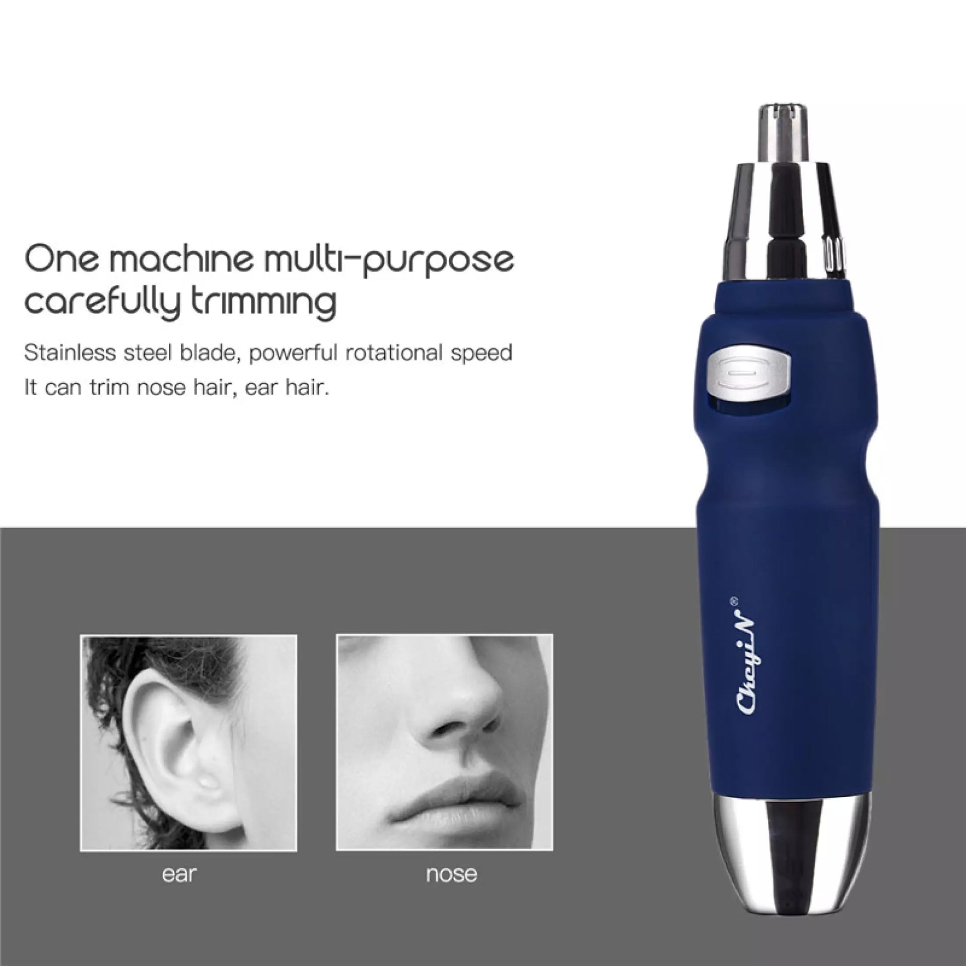 Low Noise Electric Nose Ear Trimmer for Men Washable Trimmer Head Portable Nose Ear Hair Clipper