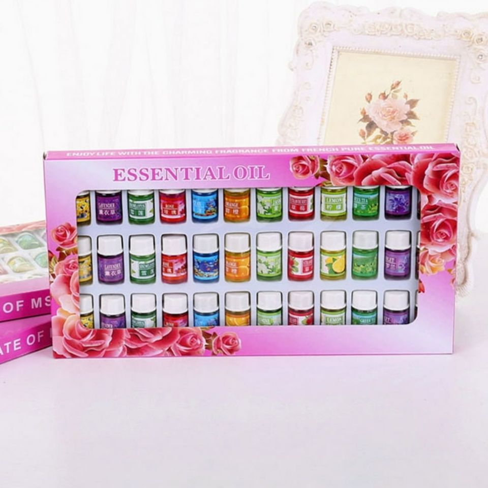 36 pcs Essential oil oil Set for diffuser, humidifier, Aromatherapy Scents: Lavender Violet Green Tea Rose Sandal wood Snow Lotus Jasmine Orange Ocean Lemon Osmanthus Strawberry