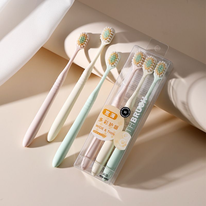 3PCS wide head premium soft bristled toothbrush, 3 packs for adult teeth cleaning, fine soft bristled household gingival protection toothbrush