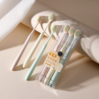 3PCS wide head premium soft bristled toothbrush, 3 packs for adult teeth cleaning, fine soft bristled household gingival protection toothbrush