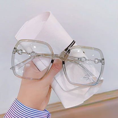 Women's Oversized Glasses Square Frame Designer Frames Optical Glasses Latest Glasses Frames Optical for Girl Blue Light Blocking Gaming Designer Glasses