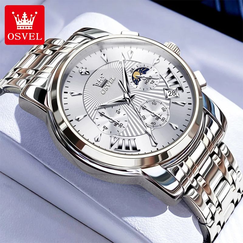 Fashion Men Stainless Steel Watch Luxury Calendar Quartz Wrist Watch Mens Business Watches for Man Clock