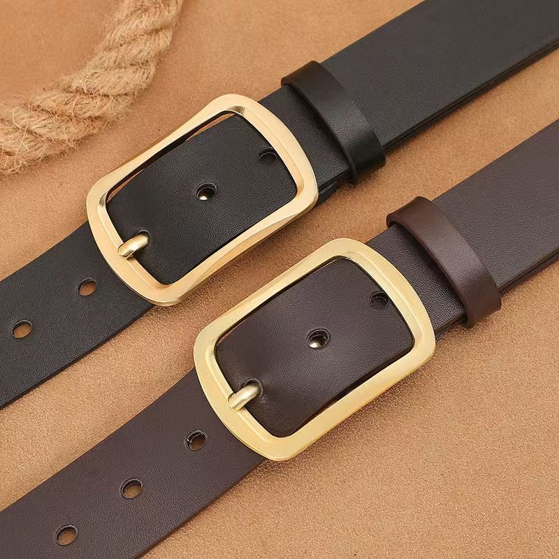 Men's belt Leather belt Leisure Versatile Men's Needle Buckle Belt Fashionable men's waist belt Double sided two-layer cowhide Belt