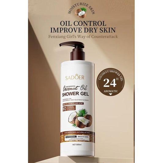 Coconut Oil Infused Shower Gel Deep Cleaning Nourishing Moisturizer With Refreshing Coconut Fragrance Invigorating Bubble Bath