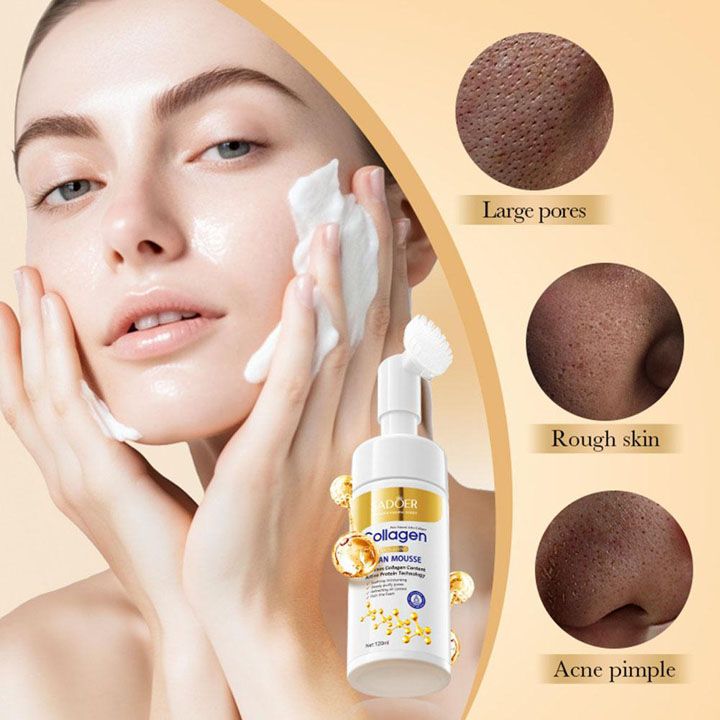 Collagen Facial Cleanser Mousse Deep Cleansing Skincare Moisturizing Firming Face Wash Foam Cleanser Skin Care Products