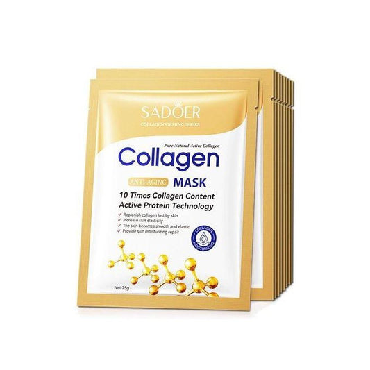 Collagen Face Mask â€“ 10 Pcs Anti-Aging & Moisturizing Facial Sheet Masks â€“ Firming, Brightening, Wrinkle Reduction & Skin Elasticity Restoration...