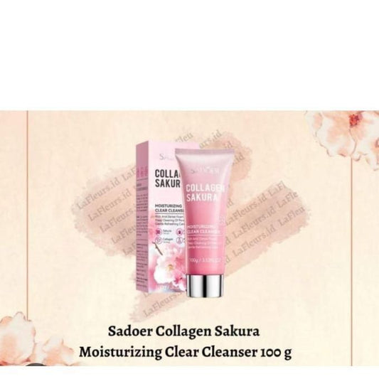 Collagen Sakura Moisturizing Clear Cleanser (100g) â€“ Hydrating & Brightening Face Was