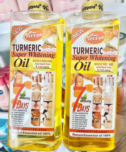 4 Pack VeetGold Skin Care Set - ( 3 Cream + 1 Oil) Anti-aging Tumeric Super Whitening Body Cream-body Repair,Remove Dead Skin Cell And Anti Darkspots Tender and Gentle Formula Body Cream