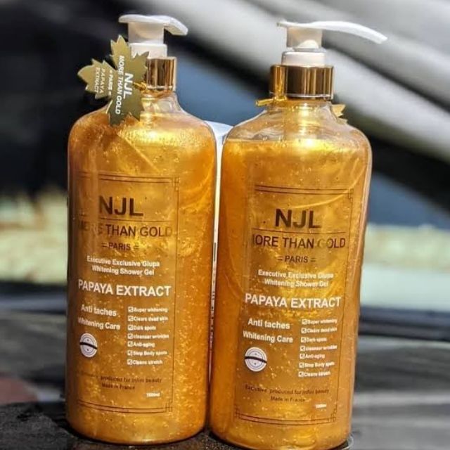 NJL More Than Gold Paris Executive Whitening Brightening Shower Gel with Papaya Extract Cream Gel