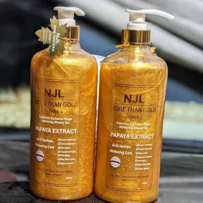 NJL More Than Gold Paris Executive Whitening Brightening Shower Gel with Papaya Extract Cream Gel