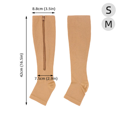 Compression Stockings for Men Women Sports Pressure Long Cycling Socks Zipper Professional Leg Support Thick Athletic Sockings Tight compression socks