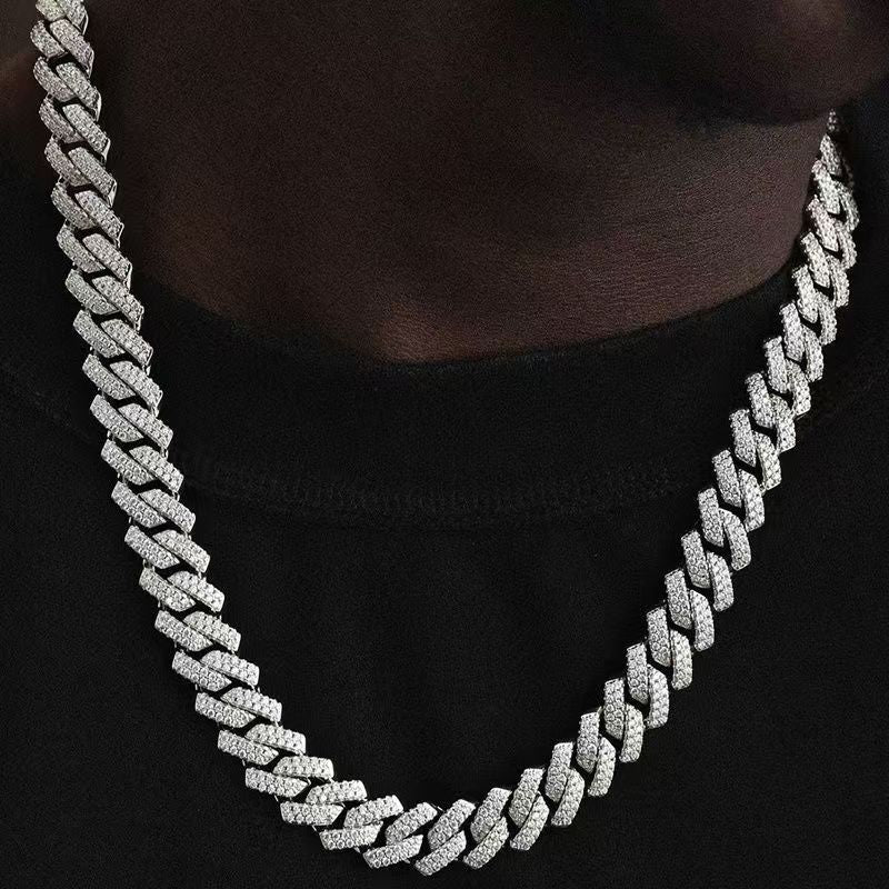 1pcs luxury chain jewelry 14mm miami cuban chain link necklace or bracelet rapper hip hop dangles men /women bling ice chains necklace men fashion jewelry accessories gift for friend