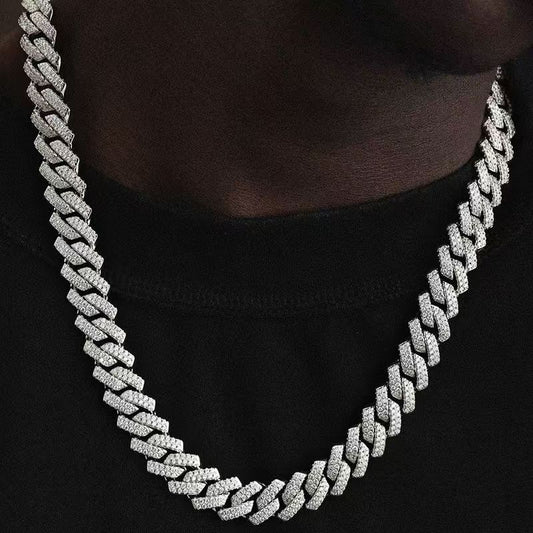 1pcs luxury chain jewelry 14mm miami cuban chain link necklace or bracelet rapper hip hop dangles men /women bling ice chains necklace men fashion jewelry accessories gift for friend