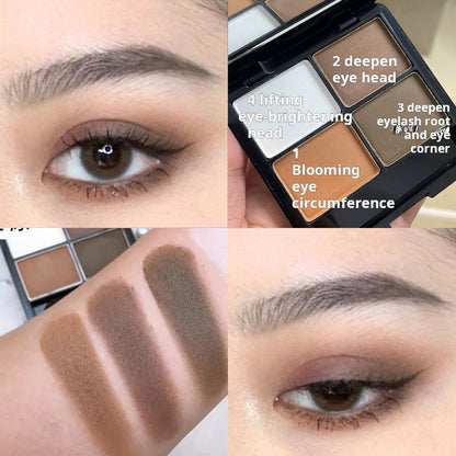 Popular super hot coffee color eye shadow waterproof priming plain face matt natural daily earth color students