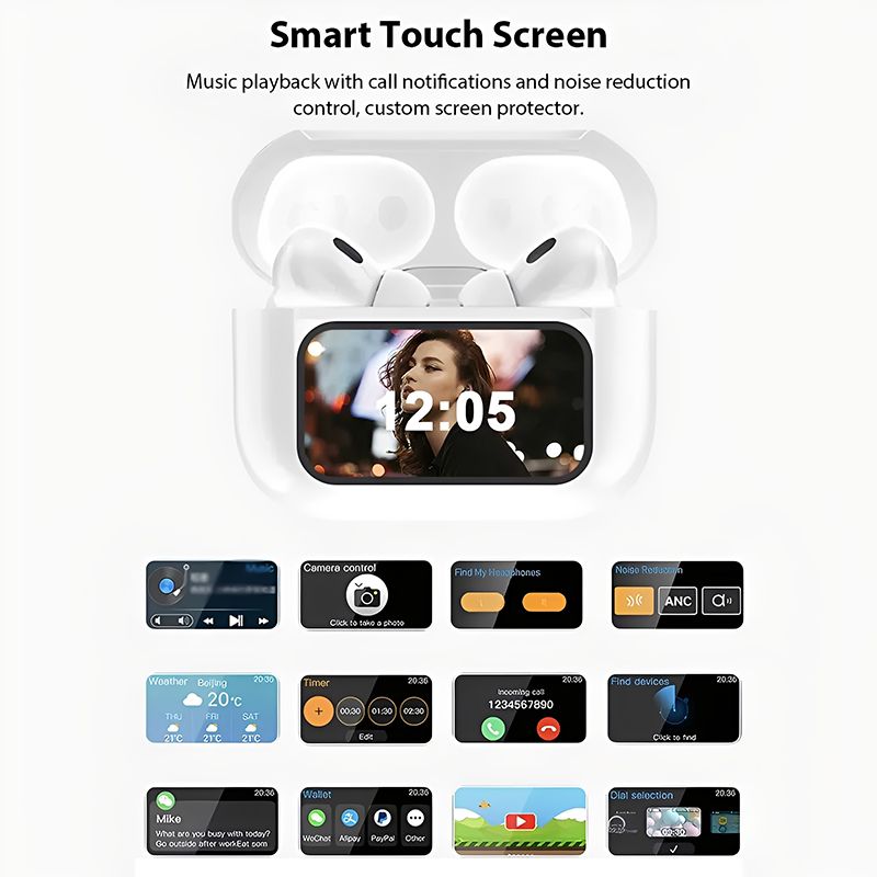 A9 For Small Ears TWS Macaronian Pods Full color touch smart screen series Wireless Earpods Bluetooth Earphone for android&ios Pods Earbuds