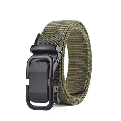 Canvas belt, men's automatic buckle, trendy men's military training belt, middle-aged and young outdoor casual denim workwear, pants belt, new style