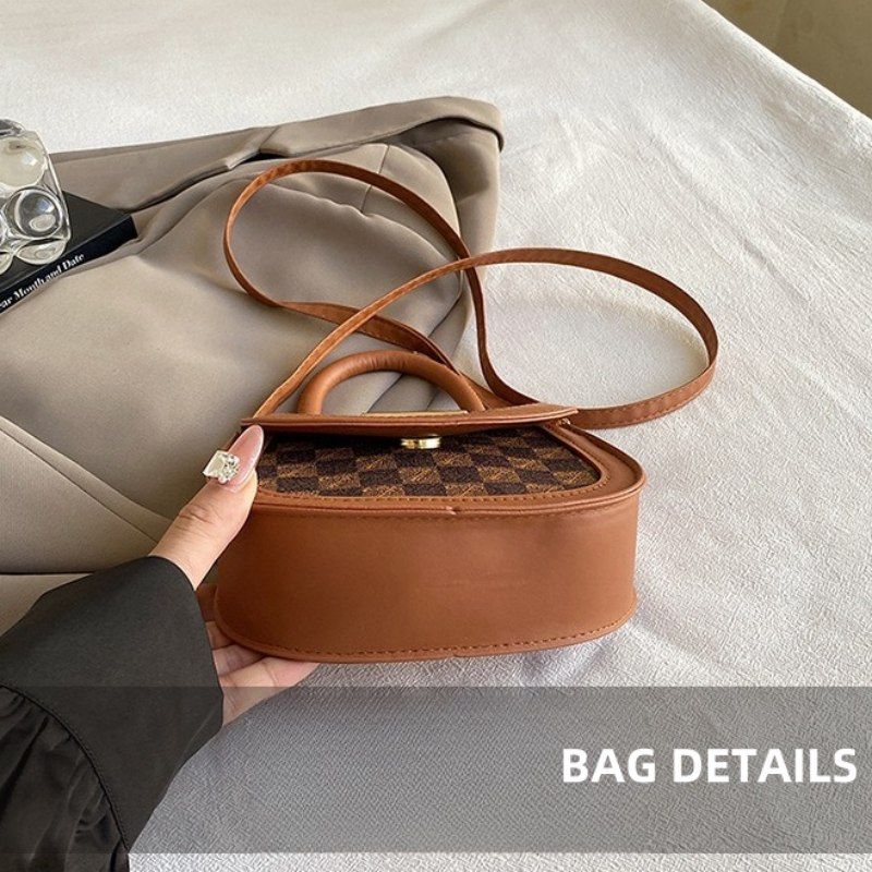 Mateamoda Mini Checkered Crossbody Bag with Top Handle Handbag