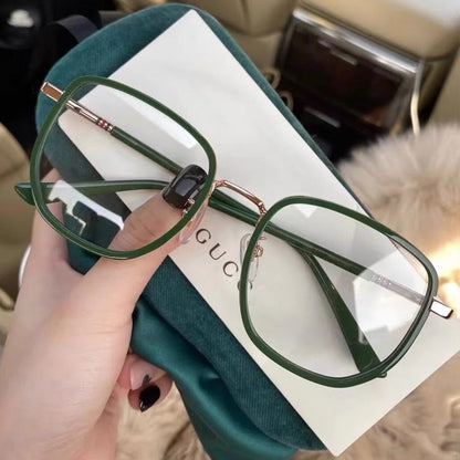 Ultralight Anti Blue Glasses Retro Green Frame Glasses Reading Glasses Transparent Eyewear Glasses for Women Men Frames