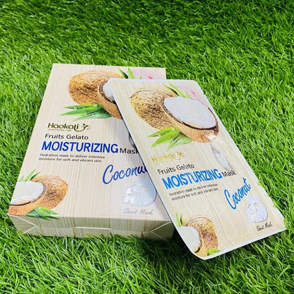 10Pcs Haokali Coconut Facial Sheet Masks Fruit Gelato Moisturizing Face Mask