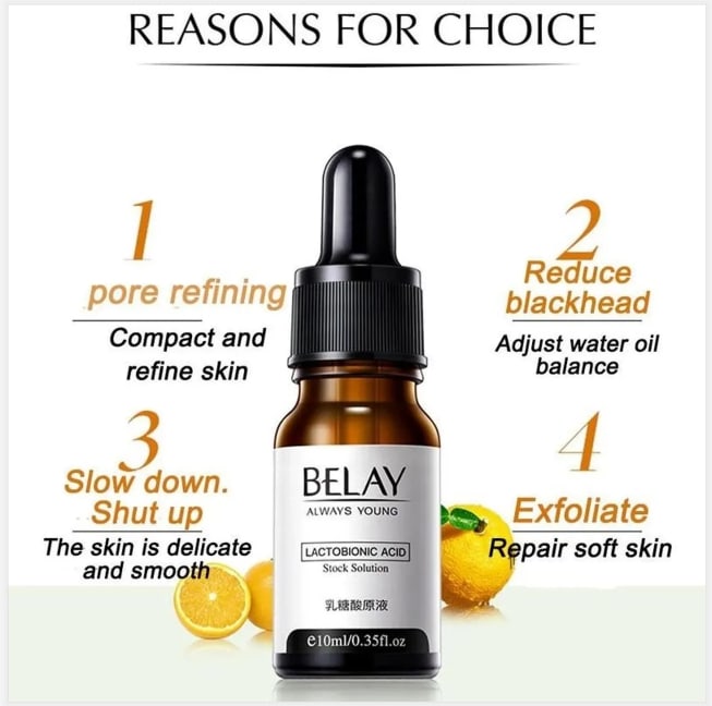 Lactobionic Acid Shrink Pores Serum Korean Cosmetics Fade Fine Lines Anti-Aging Face Care Whiten Moisturizing Skin Care
