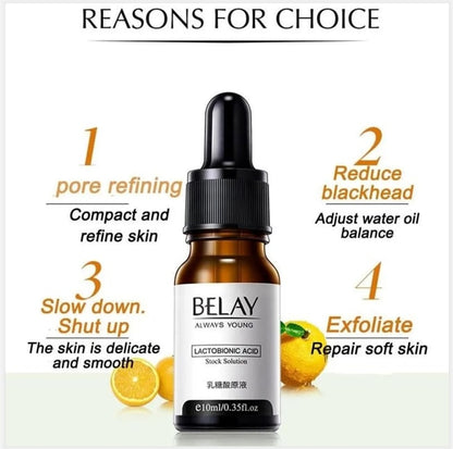 Lactobionic Acid Shrink Pores Serum Korean Cosmetics Fade Fine Lines Anti-Aging Face Care Whiten Moisturizing Skin Care