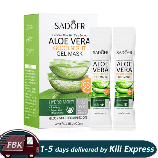 20PCS Aloe Vera Mask Facial Pores Moisturizing Oil-Control Anti-Aging Replenishment Face Care Skin Care