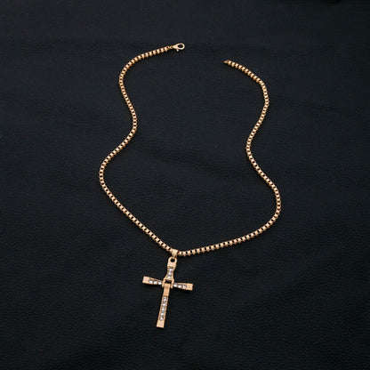 Men's NK Exquisite Stainless Steel Necklace Cross Speed and Passion Cold Style Necklace Personality No Fading Chain