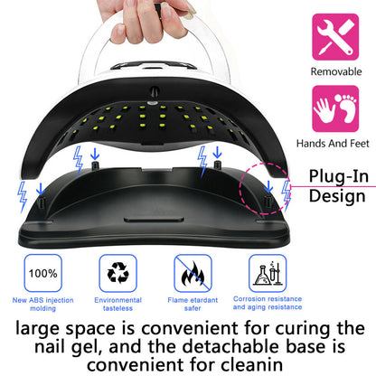 SUN X10 Max 280W Nail Dryers LED UV Light Blueque Nail Lamp Fast Drying Gel Nail Polish Dryer 66LEDS Home Use Ice Lamp With Auto Sensor For Manicure Salon