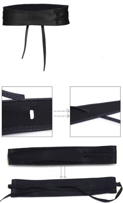 New decorative wide belt Women's simple and versatile wide waistband clothing accessories Belt bow tie matching skirt
