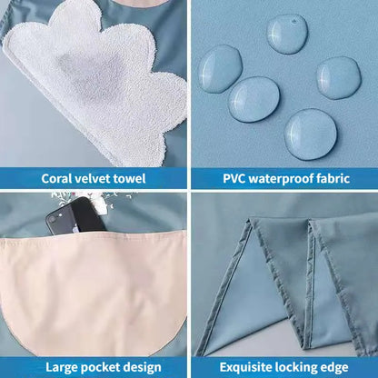 Cartoon Kitchen Apron with Pocket Oil-proof Waterproof Apron Hand wipe apron Household Cooking Tools Kitchen Cooking Accessories