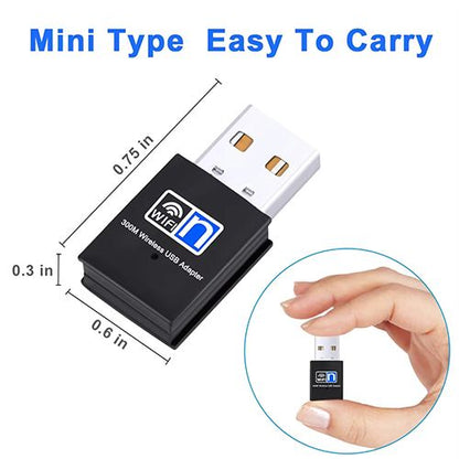 300Mbps 2.4Ghz Wireless Network Card Wifi Receiver USB Ethernet to Wifi Adapter Mini WIFI Signal Receiver Transmitter Signal Extender for Laptop