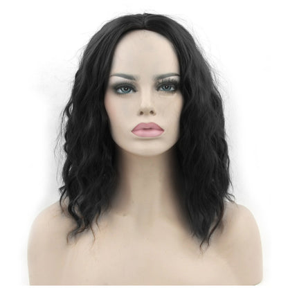 Premium 14inch Short Wigs Water Wave Synthetic Hair Curly Wigs Hair Ladies Short Hair