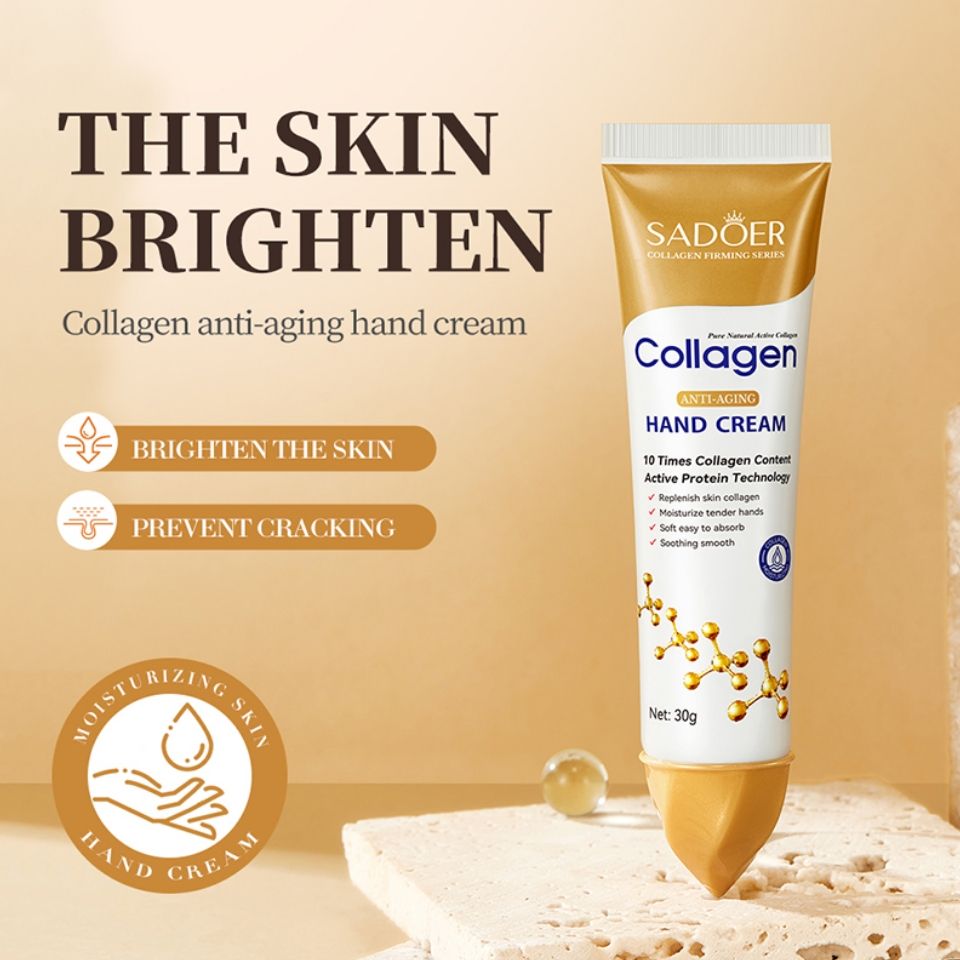 2 IN 1 SADOER Collagen Anti Aging Face Cream + Collagen Hand Cream - Anti Wrinkles And Fine Lines, Intensive hydration, Anti-aging, Brighten skin tone, Acne fade/ repair essence, Contains collagen