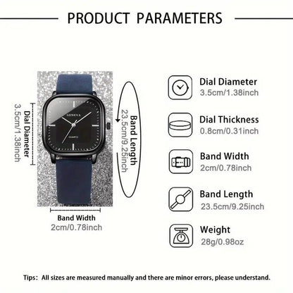 Hot Selling Simple Women's Belt Watch New Square Large Dial Women's Quartz Watch Temperament And Fashionable Women's Watch