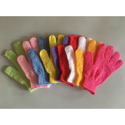 5 Pairs Exfoliating Gloves For Bath Body Scrub, Assorted Colours