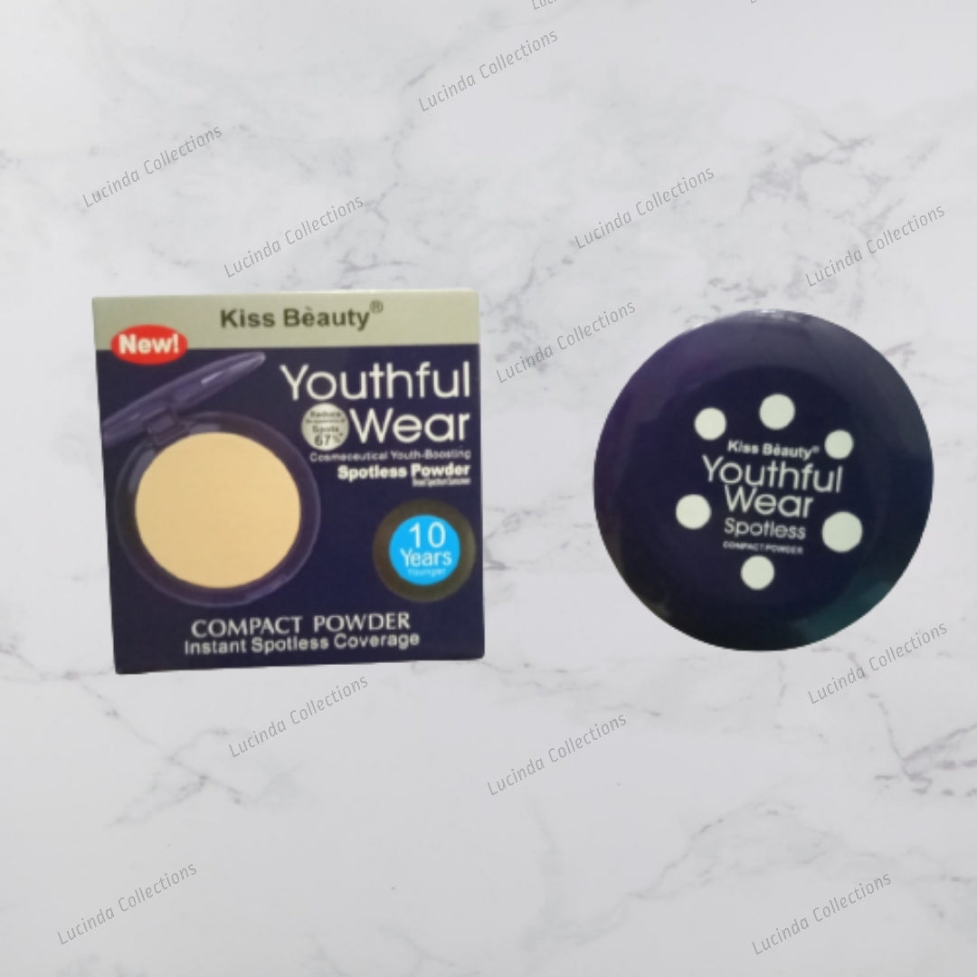 Kiss Beauty Youthful Wear Spotless Compact Instant Coverage Pressed Powder