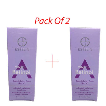 2 Packs Estelin Vitamin Retinol Serum 30ml X 2 Control Excessive Oil Clears Clogged Pores Refreshing And Hydrating Purifies And Softens Skin Face Serum