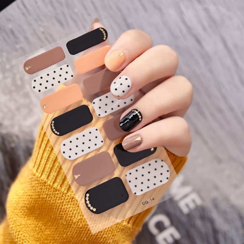 2 Sheets Glitter Gradient Color Nail Stickers Nail Wraps Full Cover Nail Polish Sticker DIY Self Adhesive Nail Art Decoration