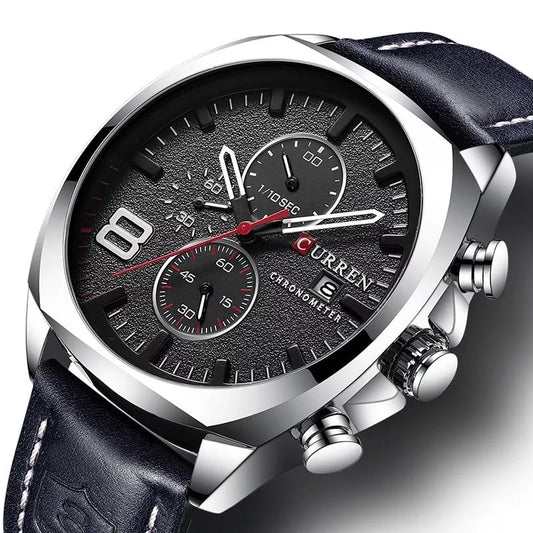 CURREN Classic Black Leather Men's Watch