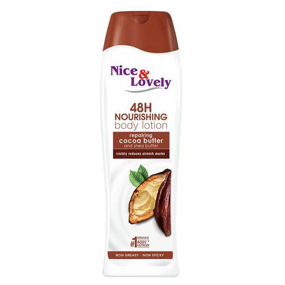 Nice & Lovely Twin Moisturizing Cocoa Butter 600ml Lotion (Pack of 2)