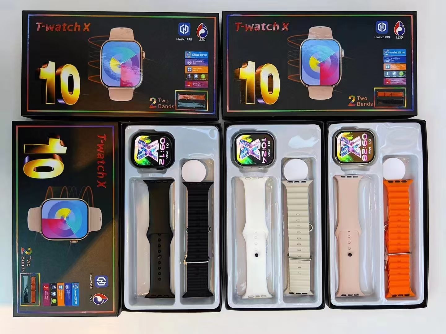 New T Watch X Smartwatch Bluetooth Call Smart Watches Two Straps Health Monitor Fitness Bracelet Scroll Button Smart Band For Smart Phones