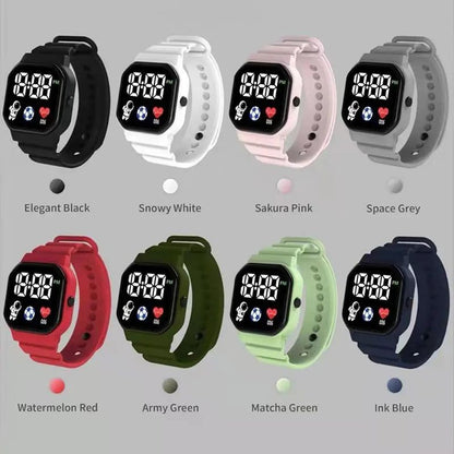 Digital Watches Men and Women Sports Watches LED Digital Clock Astronaut Silicone Strap Fashion Square Men and Women Electronic Clock Student Watches Birthday Gift